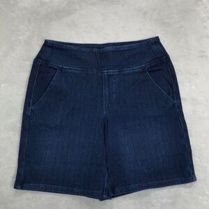 Belle By Kim Gravel  Dark Wash  Pull On Denim Shorts Size 8 New